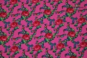 Tradycyjna tkanina ludowa krepa wzór góralski kwiaty 6 kolorów