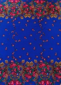 Wzór dwustronny góralski tkanina ludowa krepa wzór z 2 stron 3 kolory