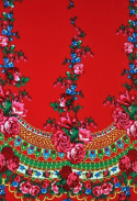Cleo tkanina ludowa krepa wzór góralski z 2 stron 5 kolorów