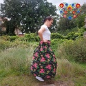 Krakowska długa spódnica w kwiaty na karczku 5 kolorów - szyta na zamówienie