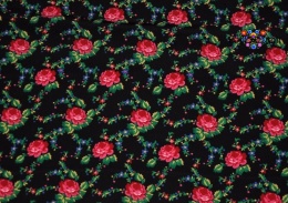 Tradycyjna tkanina ludowa krepa wzór góralski kwiaty 6 kolorów